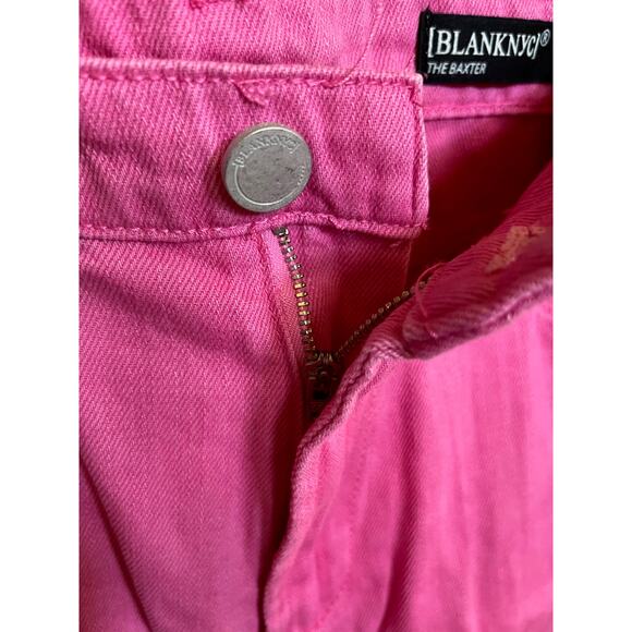 BlankNYC Women's The Baxter Ribcage Straight Leg Pink Crop Denim Sz 29 NWT - Picture 2 of 10